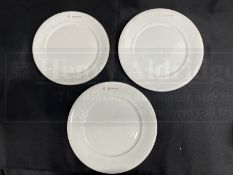 OCEAN LINER: S.S. Norway dinner plates. 10½ins. and 11½ins. (3)