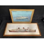 OCEAN LINER: Mixed collection of agents and other prints including, Franconia, Caronia, Normandie,