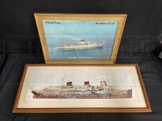 OCEAN LINER: Mixed collection of agents and other prints including, Franconia, Caronia, Normandie,