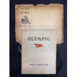 R.M.S. OLYMPIC: Buff Manila promotional brochure in original envelope titled The Book of Olympic.