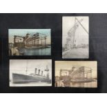 BELFAST/SHIPBUILDING: Four real photo cards showing Titanic's Great Gantry, The Floating Crane and