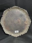 R.M.S. TITANIC: George W. Bowyer Archive. Plated salver with floral relief edge monogrammed GB in