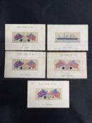 WHITE STAR LINE: Collection of seven silk postcards including R.M.S. Oceanic and S.S. Lapland. NB