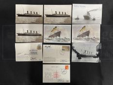 R.M.S. TITANIC: Modern postcards signed by survivors and Titanic related individuals including Edith