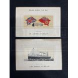 OCEAN LINER: Unusual pair of silk postcards for the Empress of Ireland. (2)