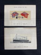 OCEAN LINER: Unusual pair of silk postcards for the Empress of Ireland. (2)