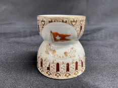 WHITE STAR LINE: Extremely rare First-Class Wisteria brown and gilt egg cup marked 3/12. Very