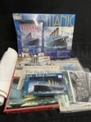 R.M.S. TITANIC: Collection of modern collectables including prints and models.