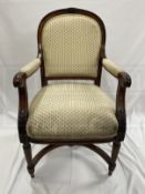 CUNARD: Superb First-Class dining room chair from R.M.S. Berengaria, with the carved roses at the