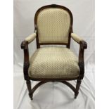 CUNARD: Superb First-Class dining room chair from R.M.S. Berengaria, with the carved roses at the