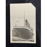 R.M.S TITANIC: Unusual image of Titanic in Southampton showing her stern, stamped R.J. Scott,