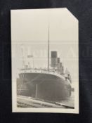 R.M.S TITANIC: Unusual image of Titanic in Southampton showing her stern, stamped R.J. Scott,