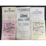 R.M.S. LUSITANIA: Original sheet music including some rare examples such as 'When The Lusitania Went