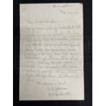 R.M.S. TITANIC - LILLIAN ASPLUND COLLECTION: A letter written in Swedish, Worcester 28th February