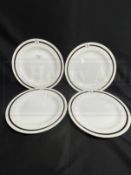 OCEAN LINER/CUNARD: Queen Elizabeth 2 Queens Grill dinner plates. 12ins. (4)