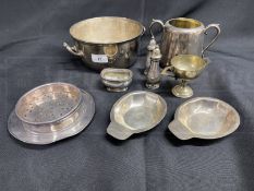 OCEAN LINER: Mixed collection of Cunard silver plate. (9)