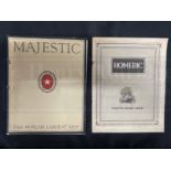 WHITE STAR LINE: Promotional brochures for Homeric and Majestic. (2)