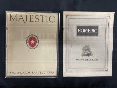 WHITE STAR LINE: Promotional brochures for Homeric and Majestic. (2)