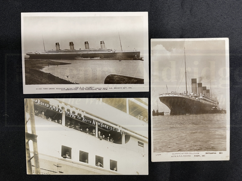 R.M.S. OLYMPIC: Rare real photo postcard 'onboard R.M.S. Olympic en route New York 18.2.14', Rapp