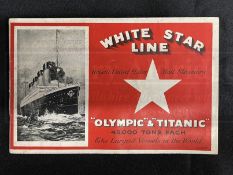 R.M.S. TITANIC/OLYMPIC - ORIGINAL WHITE STAR LINE OLYMPIC & TITANIC BROCHURE OF ACCOMMODATIONS AND