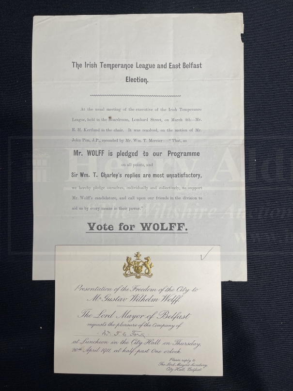 HARLAND AND WOLFF/BELFAST: Rare flyer for the East Belfast Parliamentary Election of 1892 'Vote