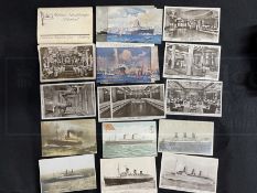 OCEAN LINER: Collection of various liner postcards including R.M.S. Olympic, R.M.S. Empress of