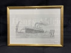 R.M.S. TITANIC: Signed Simon Fisher limited edition Artist's Proof 6/150 of Titanic. 16ins. x