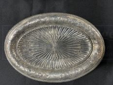 WHITE STAR LINE: Superb First-Class silver plated serving dish decorated with House Flag and