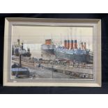 MARITIME ART: 20th Century English School 'Southampton Dock 1913', oil on canvas signed Harley