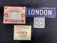 WHITE STAR LINE: Unusual group of four unused luggage labels.
