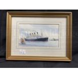 MARITIME ART: 20th Century English School Mervyn Pearson watercolour on paper 'S.S. Titanic The