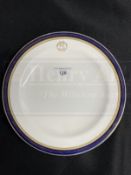 WHITE STAR LINE: OSNC Spode Copeland's china First-Class cobalt blue dinner plate decorated in the