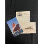 R.M.S. LUSITANIA: Three items of ephemera, a rare example of onboard stationery unused, postcard