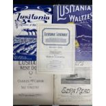 R.M.S. LUSITANIA: Original sheet music including some rare examples such as 'The Greyhound' and '
