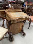 Late 19th/early 20th cent. Walnut Davenport with satinwood interior.