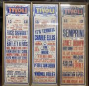 Mechanical Music Property of Local Collector. Music Hall/Posters: Tivoli Hull Box Office posters