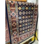 Carpets: 20th cent. Blue ground wool runner. 72ins. x 36ins.