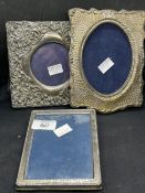 Hallmarked Silver: Photograph frames, various sizes and hallmarks. (3)