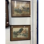 Early 20th cent. English School: Watercolours on paper, country cottages, signed MacDonald, dated