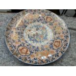 19th cent. Large Japanese Imari charger, old cracks and repairs. 25ins.