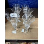 19th cent. English ale glasses. Set of six. 4½ins.
