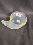 20th cent. Studio Glass: Iridescent shell shaped bowl, bearing signature to base, Daum Nancy. 6ins.