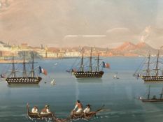 19th cent. Naples School: Gouache Grand Tour studies, Bay of Naples and Del Villa Reale - unsigned