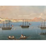 19th cent. Naples School: Gouache Grand Tour studies, Bay of Naples and Del Villa Reale - unsigned