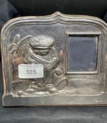 Hallmarked Silver: Photograph frame embossed with the figure of a golfer. Hallmarked London 1986,