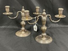 Hallmarked Silver: Candlesticks with a removable branch, two lights. Hallmarked London 1960. Total