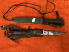 Militaria/Edged Weapons: M6 bayonet plus a Swedish Mauser bayonet.