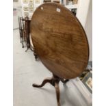 19th cent. Mahogany tripod tilt top table.