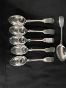 Hallmarked Silver: Dessert spoons Sheffield 1899-1900. Set of six. Approx. 9.5ozt.