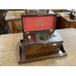 19th cent. Tea box and mahogany tea tray. 16ins.